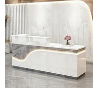 Comptoir de Réception Bois,Comptoirs D’Accueil avec Tiroirs,Convient à Une variété d'environnements de Bureau,pour Salon,Hôtel,Bureau,Magasin,Lobby 150×60×100cm Style 16 - Position élevée à droite