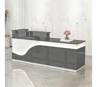 Comptoir de Réception Bois,Comptoirs D’Accueil avec Tiroirs,Convient à Une variété d'environnements de Bureau,pour Salon,Hôtel,Bureau,Magasin,Lobby 150×60×100cm Style 6 - Position élevée à droite