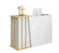 Comptoir de réception - Bureau de bureau moderne avec rangement, petite table de réception pour espaces limités, bureau d'ordinateur fonctionnel pour bureau