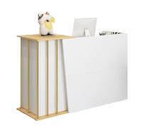 Comptoir de réception - Bureau de bureau moderne avec rangement, petite table de réception pour espaces limités, bureau d'ordinateur fonctionnel pour bureau