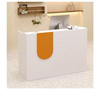 Comptoir de Réception Compact avec Comptoirs à Double Épaisseur Comprend Un Tiroir Verrouillable avec Des Rails Coulissants Silencieux à Trois Niveaux Comprend Des(White and Orange,47.2x17.7x35.4")