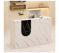 Comptoir de Réception Compact avec Comptoirs à Double Épaisseur Comprend Un Tiroir Verrouillable avec Des Rails Coulissants Silencieux à Trois Niveaux Comprend Des(White and Black,47.2x17.7x35.4")