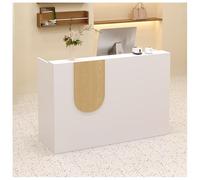 Comptoir de Réception Compact avec Comptoirs à Double Épaisseur Comprend Un Tiroir Verrouillable avec Des Rails Coulissants Silencieux à Trois Niveaux Comprend Des(White and Yellow,47.2x17.7x35.4")