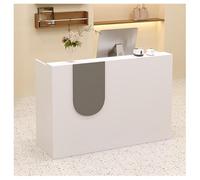 Comptoir de Réception Compact avec Comptoirs à Double Épaisseur Comprend Un Tiroir Verrouillable avec Des Rails Coulissants Silencieux à Trois Niveaux Comprend Des(White and Gray,47.2x17.7x35.4")