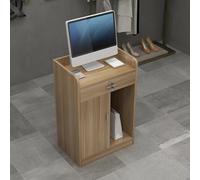Comptoir de réception, comptoir avant avec tiroir verrouillable et armoire de rangement, table d'angle pour caisse de vente au détail - Bureau d'ordinateur pour le hall, le magasin, le bureau (61 x