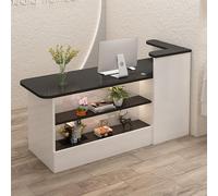 Comptoir de réception, comptoir de Caisse, comptoir d'accueil avec éclairage LED, Bureau de secrétaire, Armoire Informatique avec Gestion des câbles et tiroirs, pour Hall d'entrée.