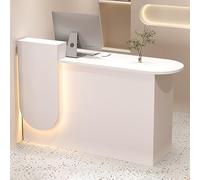 Comptoir de réception, comptoir de réception, Petite Caisse de Vente au détail, Table de réception avec tiroir verrouillable et Armoire à Portes, pour Halls d'entrée et Salons (Blanc D, 120