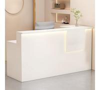 Comptoir de réception, comptoir de réception, réception, Table de réception avec tiroirs verrouillables, comptoir de réception pour Bureau à Domicile et Bureau (Blanc L, 100 cm/39,3 Pouces)