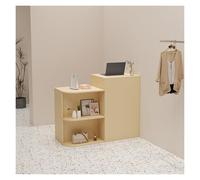 Comptoir De Réception Comptoir Magasin avec tiroirs,Comptoir Caisse Comptoir Accueil en Bois Meuble de Bureau pour la Maison Bureau Salon(Light Yellow,80cm/31.5in)