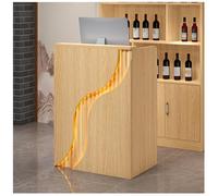 Comptoir de Réception Comptoirs de Caisse Vitrines à Arrondis Doubles Comptoirs Tiroirs Verrouillables avec Poignées en Métal Laqué Glissières de Tiroirs en Quincaillerie(Yellow1,23.6x15.7x37.8")