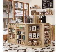 Comptoir de réception en Forme de L avec Espace de Rangement - Comptoir de réception Moderne avec 3 tiroirs et Armoire, Table à Caisse Aspect Bois pour Bureau, hôtel, Salon, Cabinet et Magasin