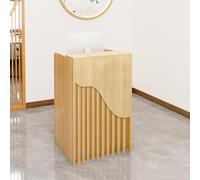 Comptoir de réception en forme de L pour supermarché, épicerie, hôtel, bureau d'ordinateur en bois (érable 60 x 40 x 96 cm)