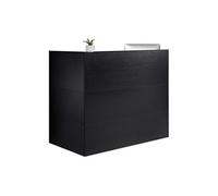Comptoir de Réception en L 140x80x120cm Capacité 50kg Avec Tiroirs Noir