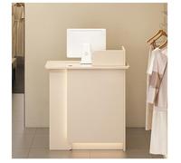 Comptoir de Réception Minimaliste Comptoir Renforcé Et Résistant Aux Rayures Double Couche avec Trous de Gestion Des Câbles Tiroir Verrouillable avec Glissières Silencieuses(H,39.4x17.7x37.4")