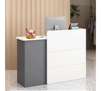 Comptoir De Réception avec 2 Tiroirs Verrouillables, Comptoir De Caisse Moderne, Réception en Bois, Comptoir De Réception pour Bureau, Hall De Vente Au Détail, Salon De Beauté