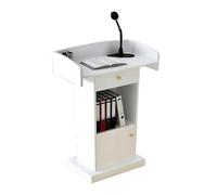 Comptoir de réception moderne avec rangement pour caisse de rangement - Podium de 124 cm de haut - Table de caisse avec gestion des câbles et tiroir spacieux