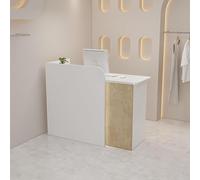 Comptoir de réception moderne avec tiroirs verrouillables Comptoir d'entreprise avec comptoir pour supermarché, hôtel, magasin de vêtements, magasin de thé au lait, jaune, 90 x 50 x 100 cm