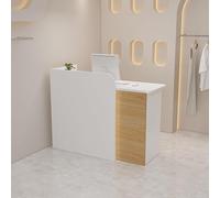 Comptoir de réception moderne avec tiroirs verrouillables Comptoir d'entreprise avec comptoir pour supermarché, hôtel, magasin de vêtements, magasin de thé au lait, jaune, 90 x 50 x 100 cm