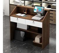Comptoir de Réception Moderne avec Tiroirs Verrouillables, Petite Table De Caisse En Bois Comptoir de vente au Détail Bureau d'accueil Poste de Travail Informatique de Bureau pour le d'hôtel de Salo