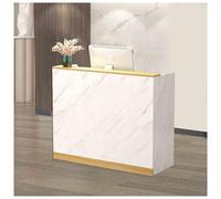 Comptoir de réception moderne, petit comptoir de caisse pour commerce de détail, avec tiroir verrouillable et étagères ouvertes pour hall d'entrée, salon de beauté, (A6, 39,3 x 15,7 x 39,3 p