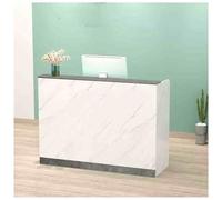 Comptoir de réception moderne, petit comptoir de caisse pour commerce de détail, avec tiroir verrouillable et étagères ouvertes pour hall d'entrée, salon de beauté, (A2, 39,3 x 15,7 x 39,3 p