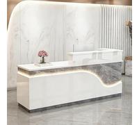 Comptoir de Réception Moderne,Stands de Réception,Comptoir Caisse Avec Grande Surface de Travail,avec rangement,pour Salon,Hôtel,Bureau,Magasin,Lobby 140×60×100cm Style 16 - Position élevée à gauche