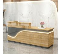 Comptoir de Réception Moderne,Stands de Réception,Comptoir Caisse Avec Grande Surface de Travail,avec rangement,pour Salon,Hôtel,Bureau,Magasin,Lobby 120×60×100cm Style 14 - Position élevée à droite