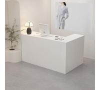 Comptoir de réception réglable en bois avec étagères et tiroirs pour salon de beauté, magasin de vêtements, affichage de détail, blanc, 100 x 100 x 90 cm, meubles de vitrine modernes