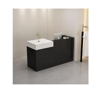 Comptoir de réception verrouillable en bois avec tiroirs - Bureau élégant pour bureau, salon de beauté, clinique, hall d'entrée, espace de vente au détail - Design côté gauche 90 cm