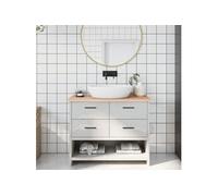 vidaXL Comptoir de salle de bain 100x30x2 cm bois massif non traité