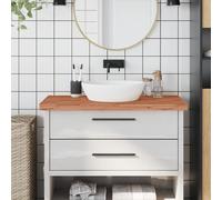 vidaXL Comptoir de Salle de Bain, Plan de Vasque, Dessus d'Armoire, Étagère de Toilette Intérieur, 100x50x4 cm Bois Massif de Hêtre