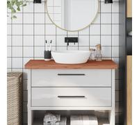 vidaXL Comptoir de Salle de Bain, Plan de Vasque, Dessus d'Armoire, Étagère de Toilette Intérieur, 100x60x4 cm Bois Massif de Hêtre