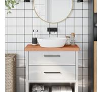 Comptoir de salle de bain 80x40x4 cm bois massif de hêtre