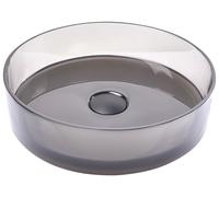 Comptoir de Salle de Bain Bassin de Lavabo Rond Semi Transparent 360 mm Noir