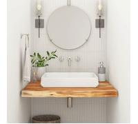 Comptoir de salle de bain en acacia - vidaXL - 70x60x3,8 cm - Bois d'acacia massif - Brun - Capacité 75 kg - Bord vivant