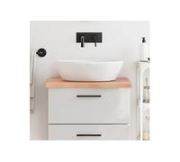 vidaXL Comptoir de Salle de Bain, Plan de Vasque, Dessus d'Armoire, Étagère de Toilette Intérieur, Marron Clair 60x60x(2-4) cm Bois Traité
