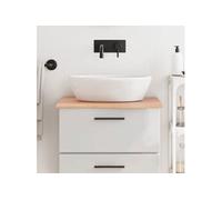 vidaXL Comptoir de salle de bain – Plan de vasque – Bois traité 60x60x2 cm Marron clair