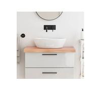 vidaXL Plan de travail de salle de bain – Bord vivant – Bois traité Marron clair 80x60x(2-6) cm