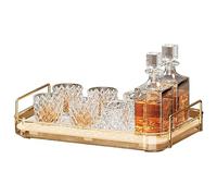 Comptoir de Salle de Bain, Organisateur de vanité, cosmétiques, Soins de la Peau, Plateau de Nourriture pour Tasses à café, étagère à épices de Cuisine, Support pour Verres à Whisky (Ambre-1)