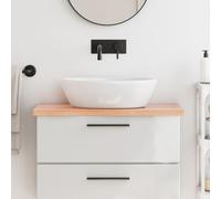 Comptoir de Salle de Bain Plan de Vasque Étagère Marron Foncé Bois Traité vidaXL
