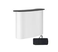 Comptoir de Stand 130x46,5x95cm avec Mur avec Support de Rangement Sac de Transport