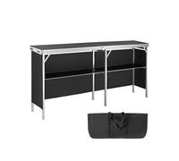 VEVOR Comptoir de stand 195x38,5x88 cm pliante portable sac de transport jupe noire