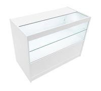 Comptoir de Vente Blanc LED Intégrés C1200 Portes Coulissantes [2 Clés INCLUS]