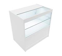 Comptoir de Vente en Blanc LED Intégrés C900 Portes Coulissantes [2 Clés INCLUS]