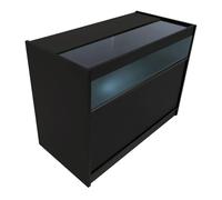 Comptoir de Vente en Noir LED Intégrés B1200 Portes Coulissantes [2 Clés INCLUS]