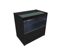 Comptoir de Vente en Noir LED Intégrés C900 Portes Coulissantes [2 Clés INCLUS]