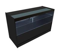 Comptoir de Vente Noir LED Intégrés C1500 Portes Coulissantes [2 Clés INCLUS]
