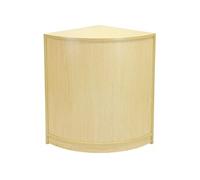Comptoir de Vente Unité de Coin en MDF Mélamine Erable CM60 Meuble de Rangement Modulaire Incurvé 2 Etagères Internes Arrière Ouvert 60 x 90 x 60 cm