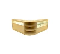 Comptoir de Vente Verouillable MDF Erable LED Ensemble Harmonia B1500 C1500 LM60