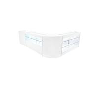 Comptoir de Ventes Verouillables en MDF Blanc LED Ensemble K1500 C1500 CM60 TB60